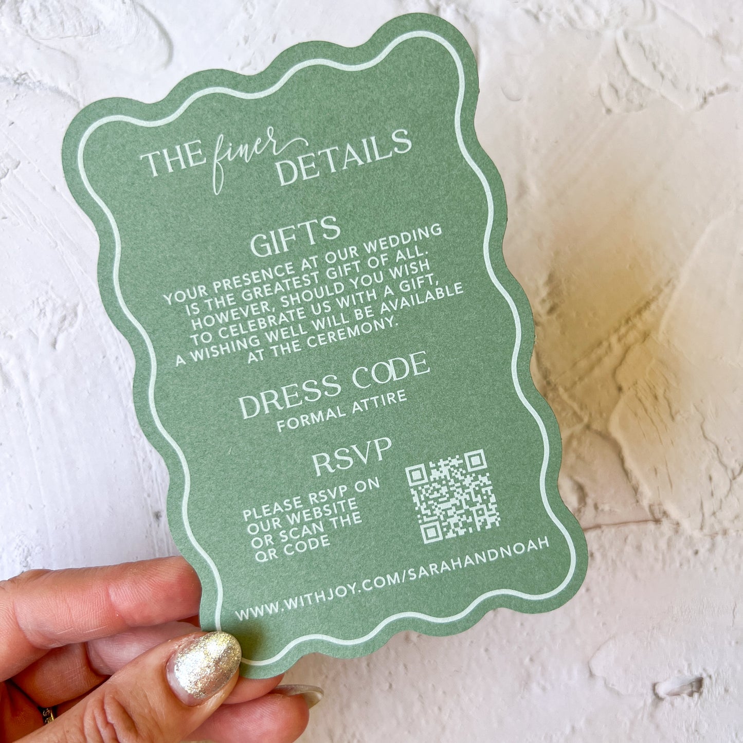 Allure Wave Pocket Arch Invitation Sage Green