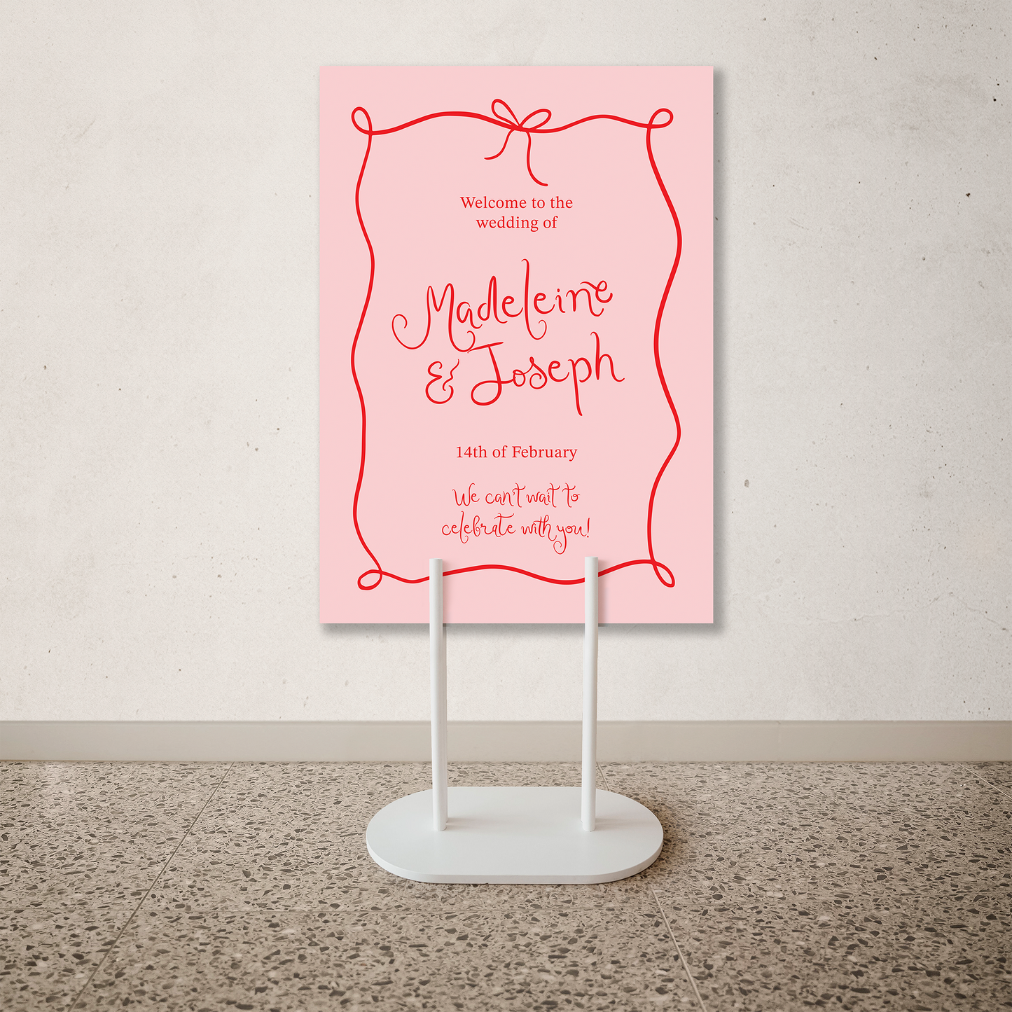 Amour Wedding Welcome Sign Pink or White