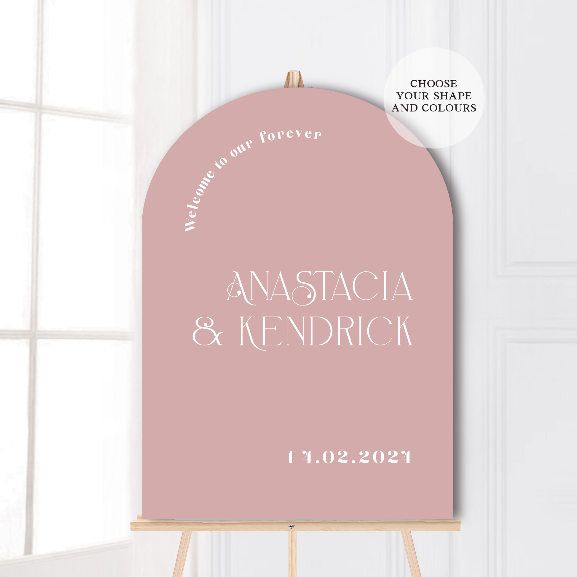 Printed Wavey Wave Arch Wedding Welcome Sign Seating Chart Bundle