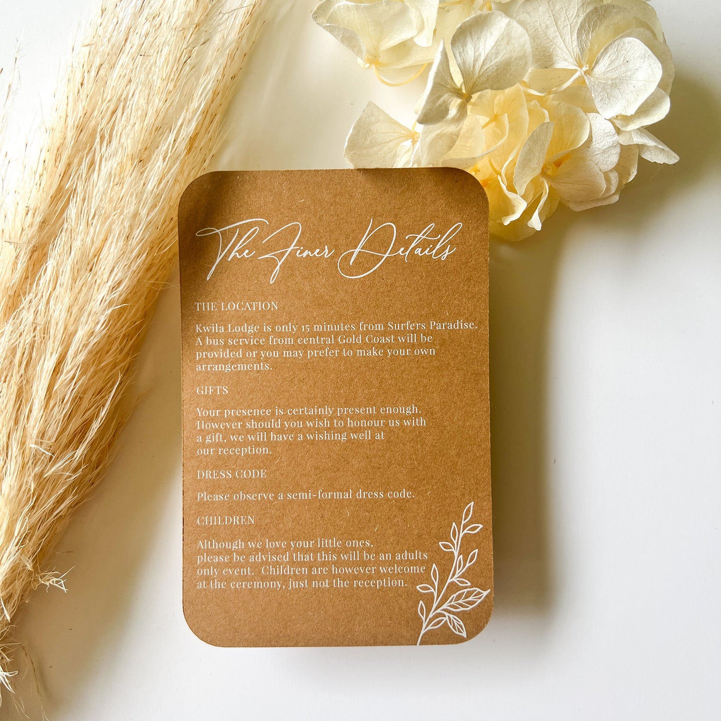 Botanical Invitation Set Neutrals - Arch Invite and Details / RSVP Card