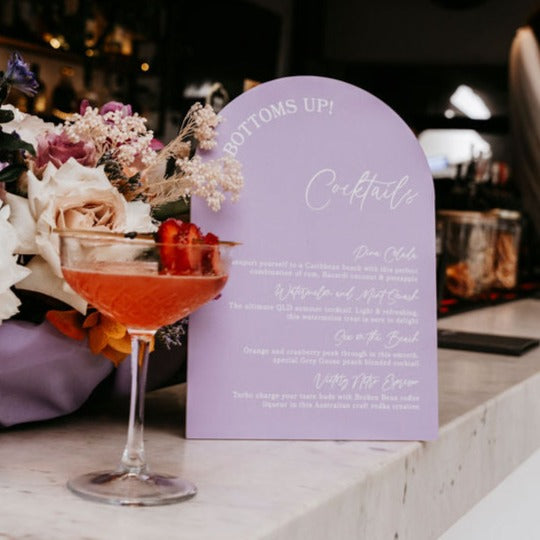 Day Dreaming Arch Shape Bar Sign / Drinks Menu