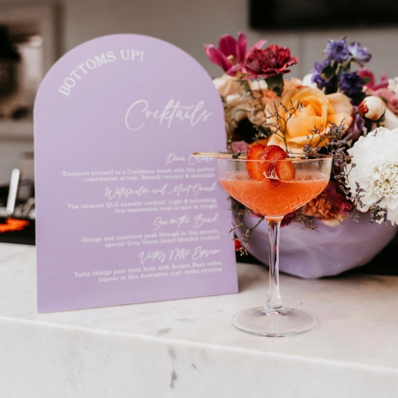 Day Dreaming Arch Shape Bar Sign / Drinks Menu