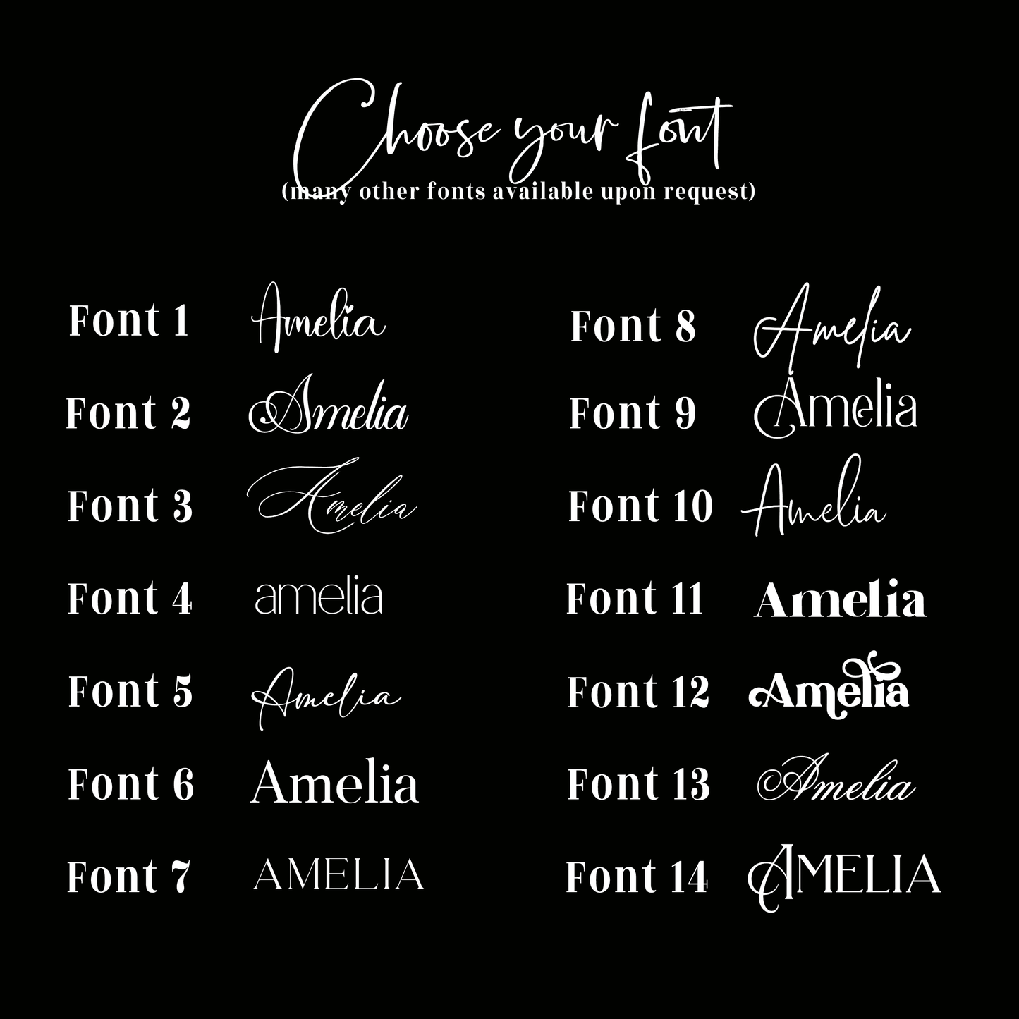 Flower Shape Place Card - choose your colour - choose your font