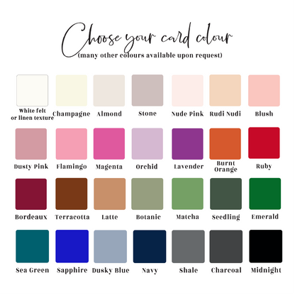 Bella Circle Place Card - choose your colour