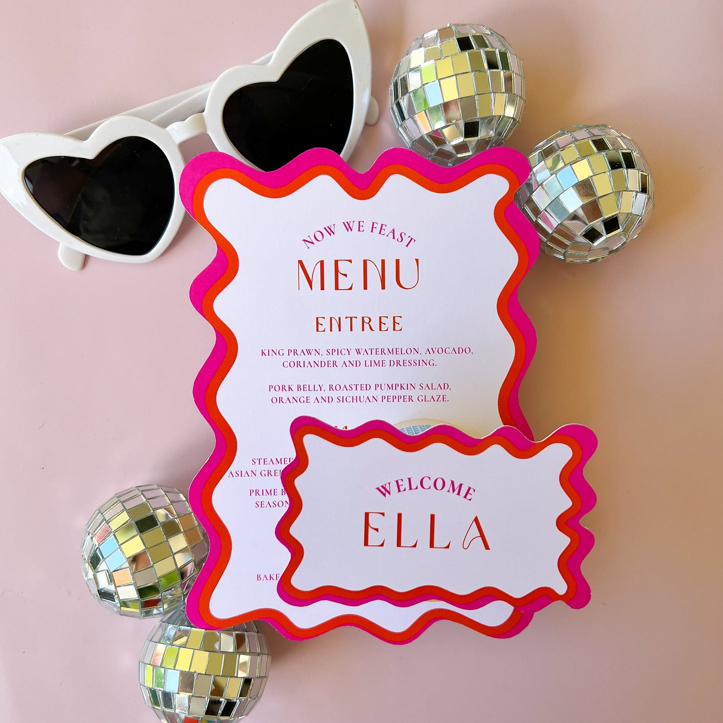 Livewire Wave Menu / Wedding or event Place Cards and Menus