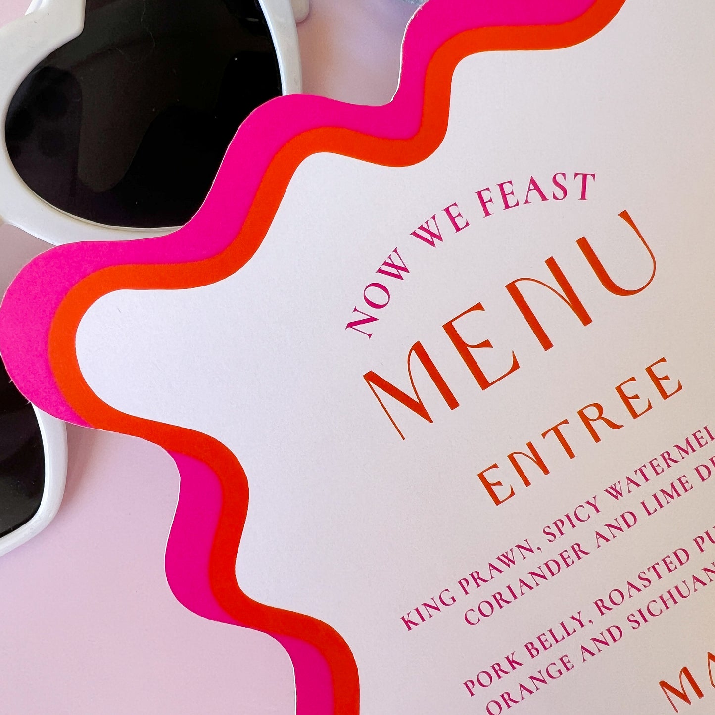 Livewire Wave Menu / Wedding or event Place Cards and Menus