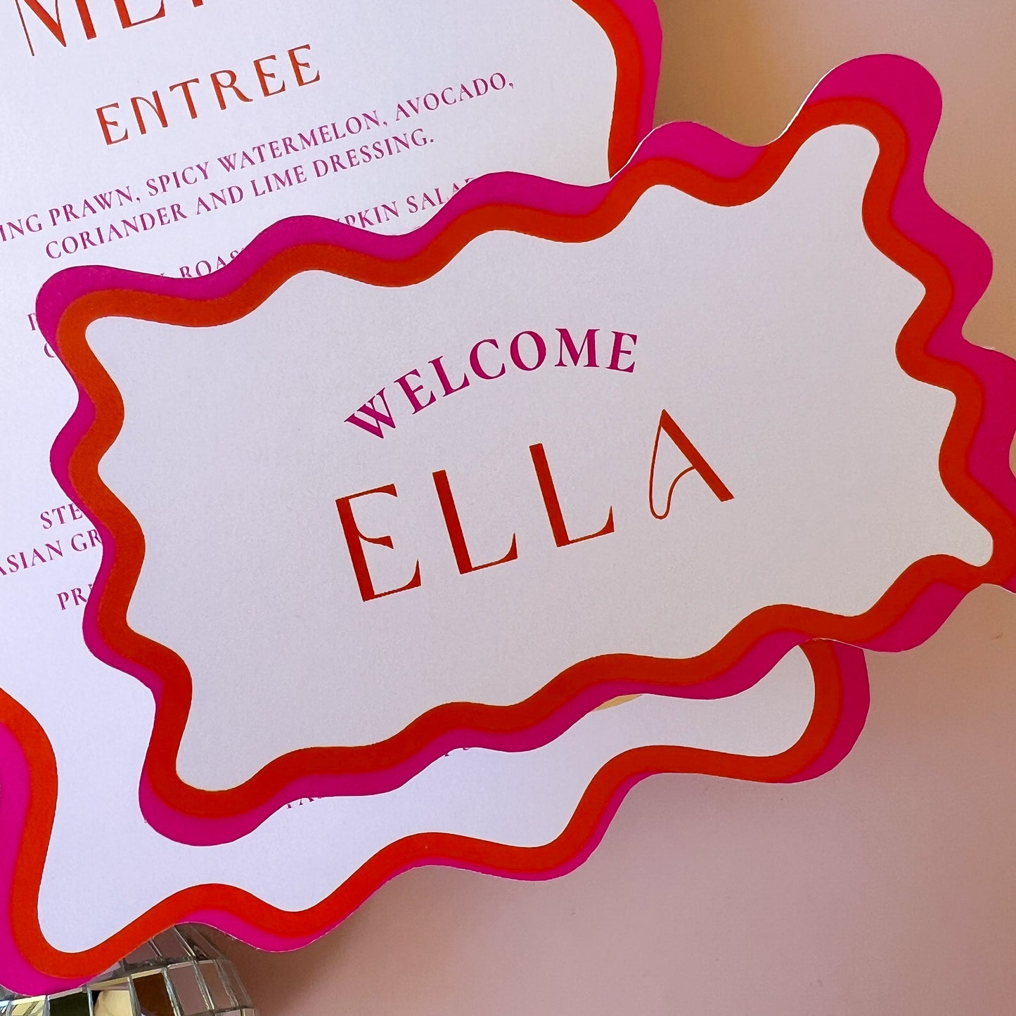 Livewire Wave Menu / Wedding or event Place Cards and Menus