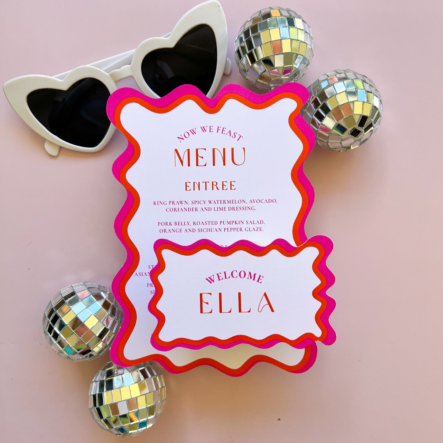 Livewire Wave Menu / Wedding or event Place Cards and Menus