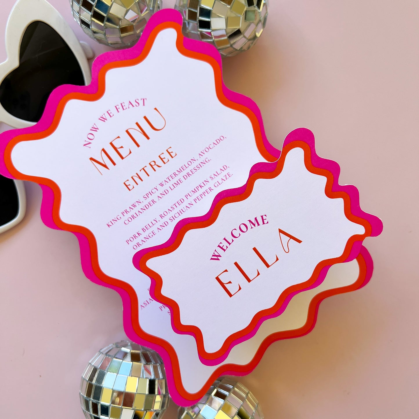 Livewire Wave Menu / Wedding or event Place Cards and Menus