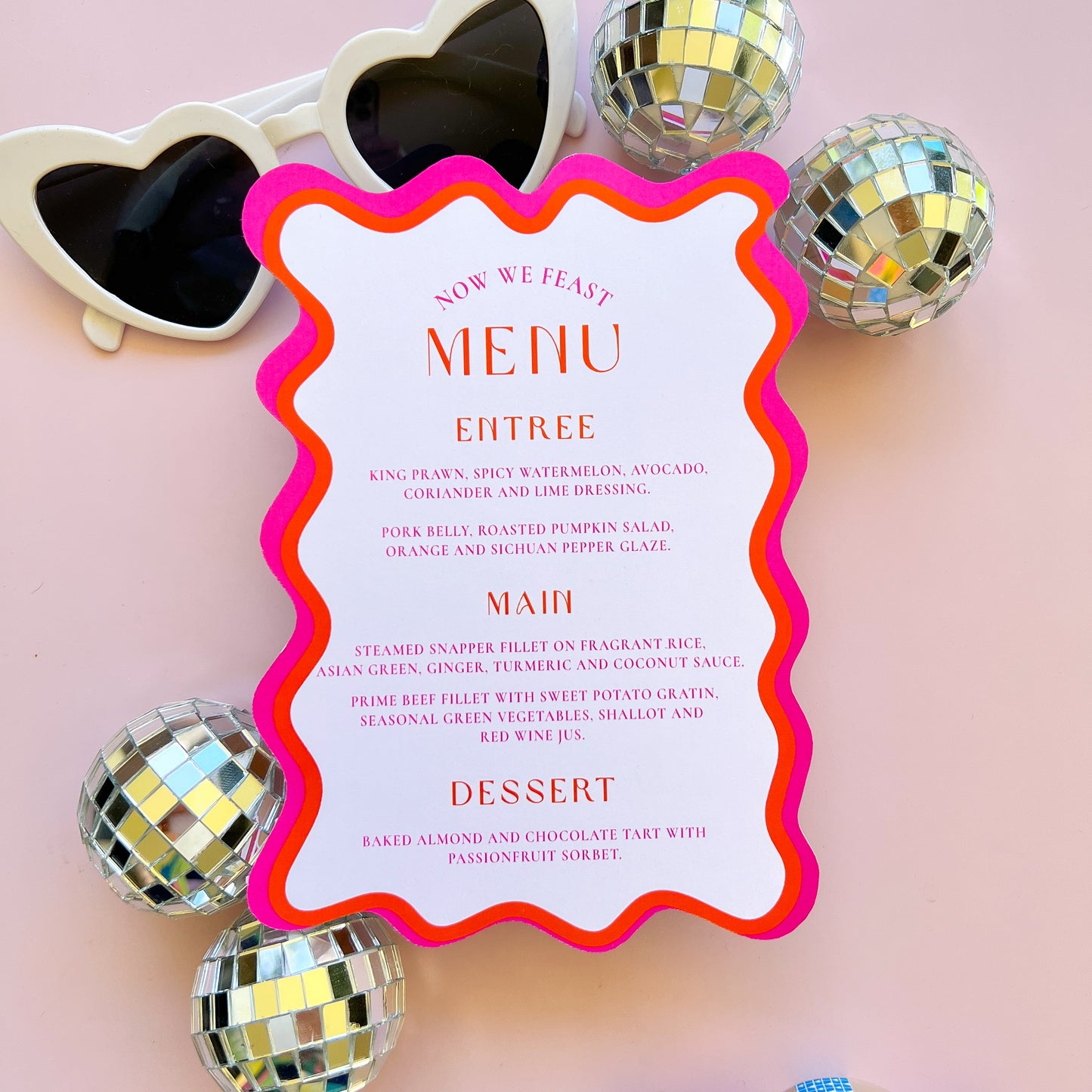 Livewire Wave Menu / Wedding or event Place Cards and Menus