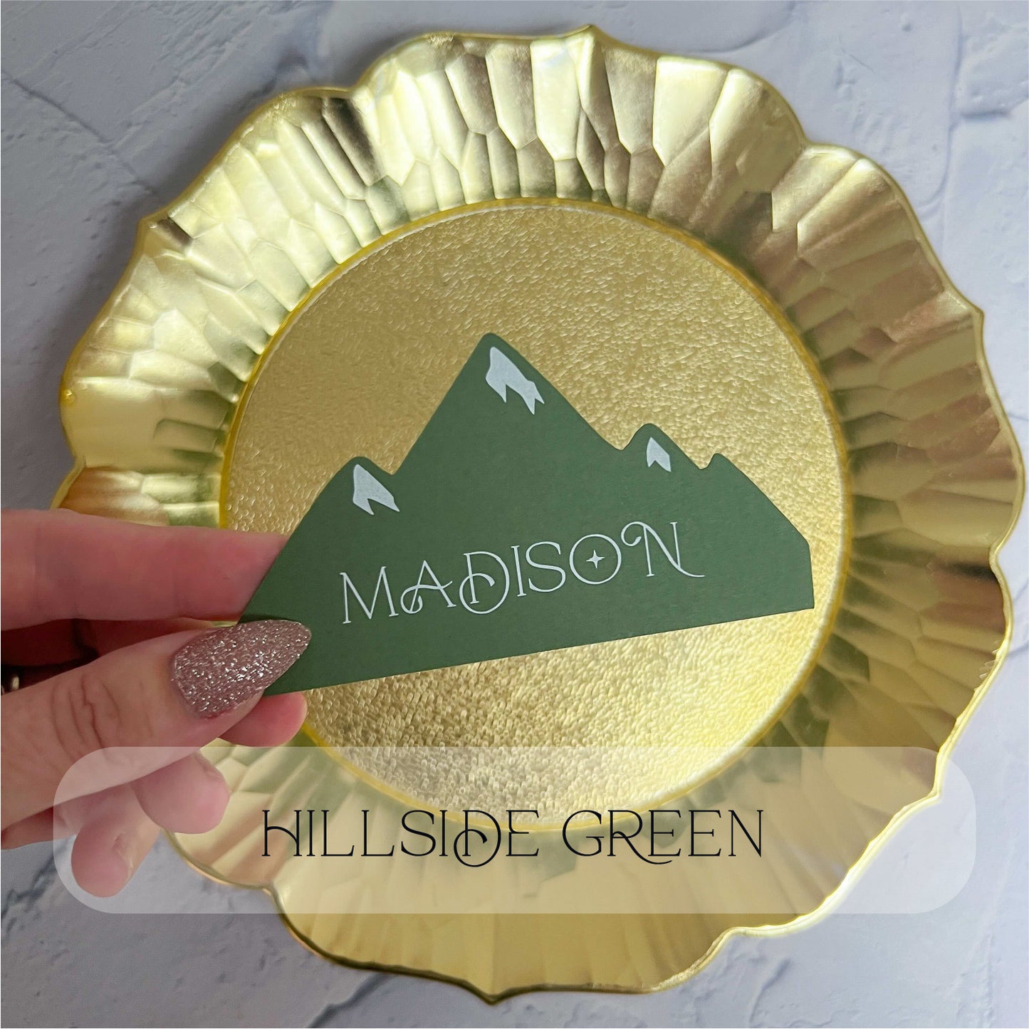 Wild Love Printed Mountain Shaped Wedding Place Card