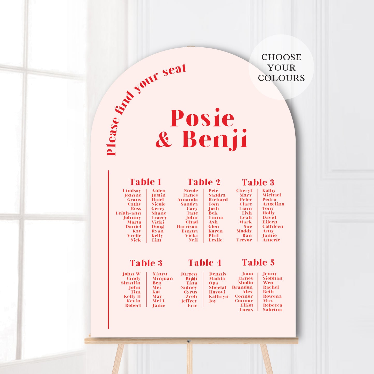 Posie Wedding Welcome Sign and Seating Chart Package