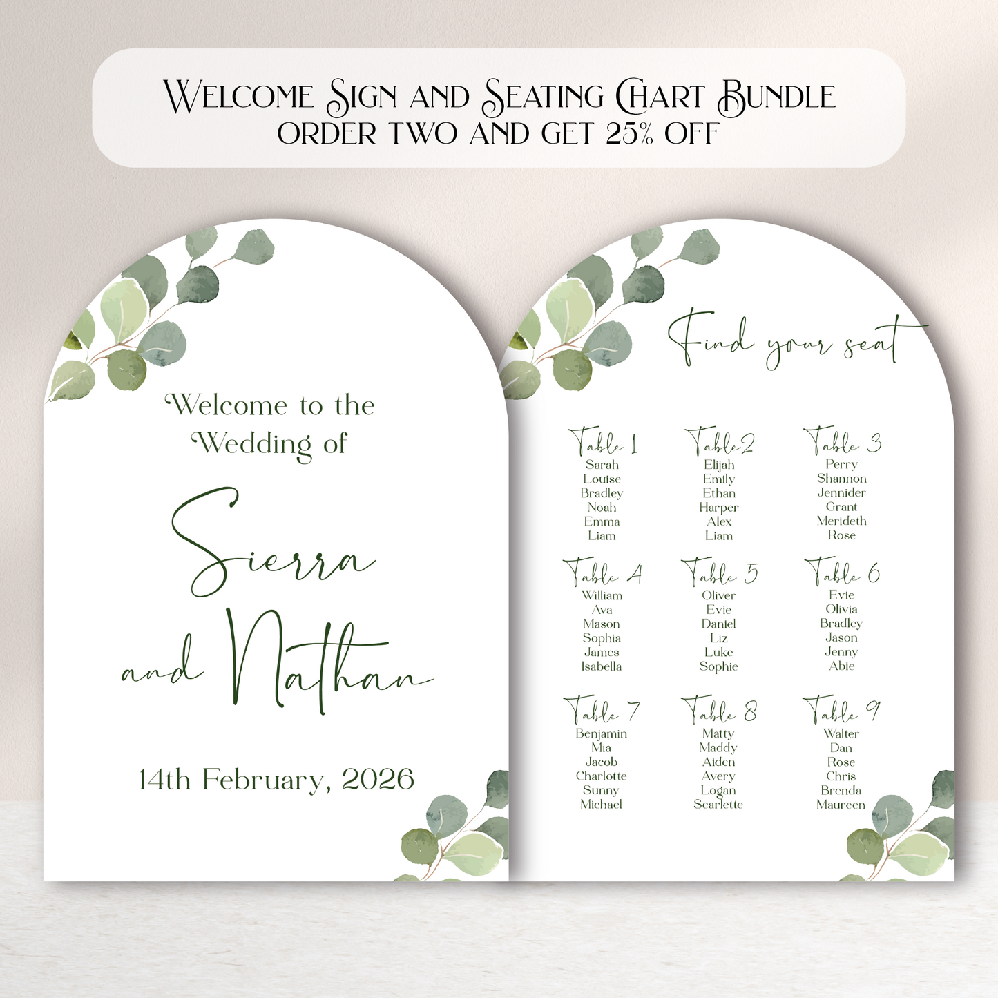 Sierra Seating Chart Sign