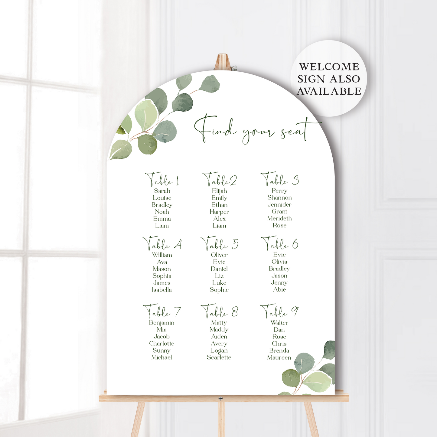Sierra Seating Chart Sign