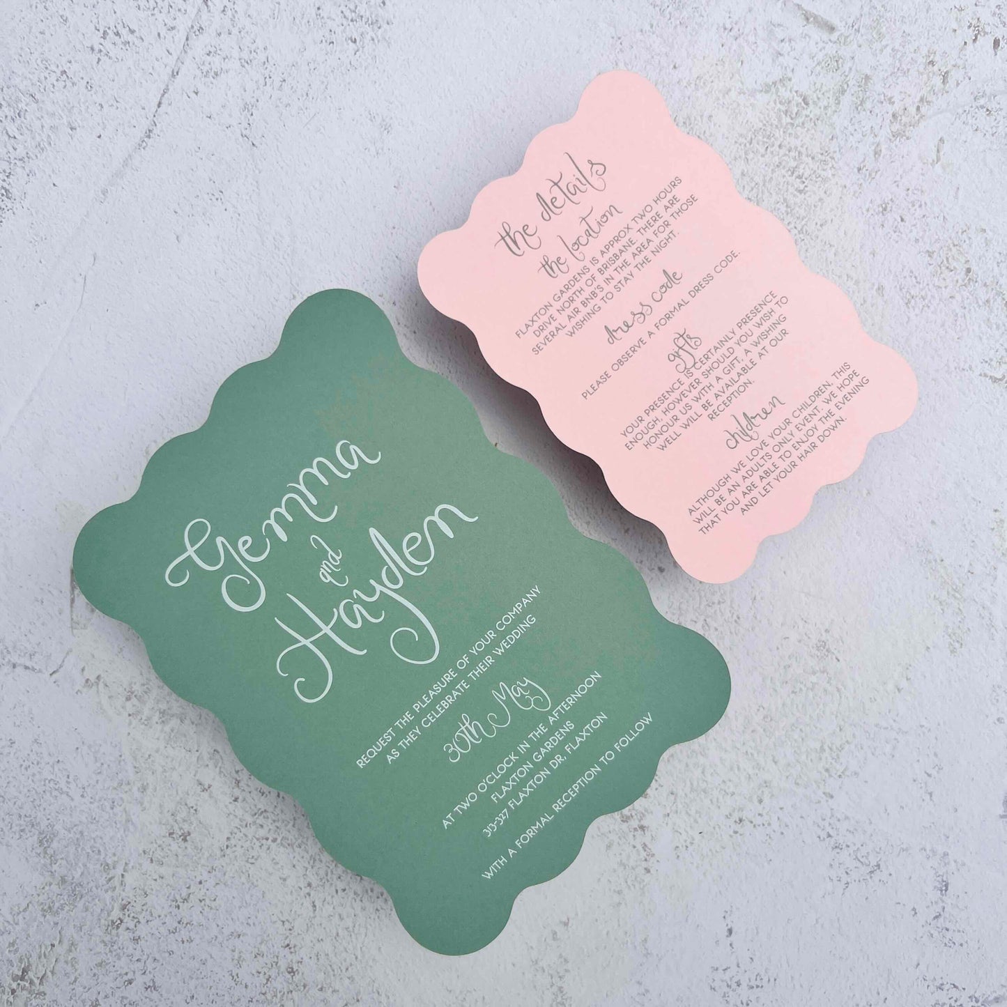 Playful Wavy Wedding Invitation Set