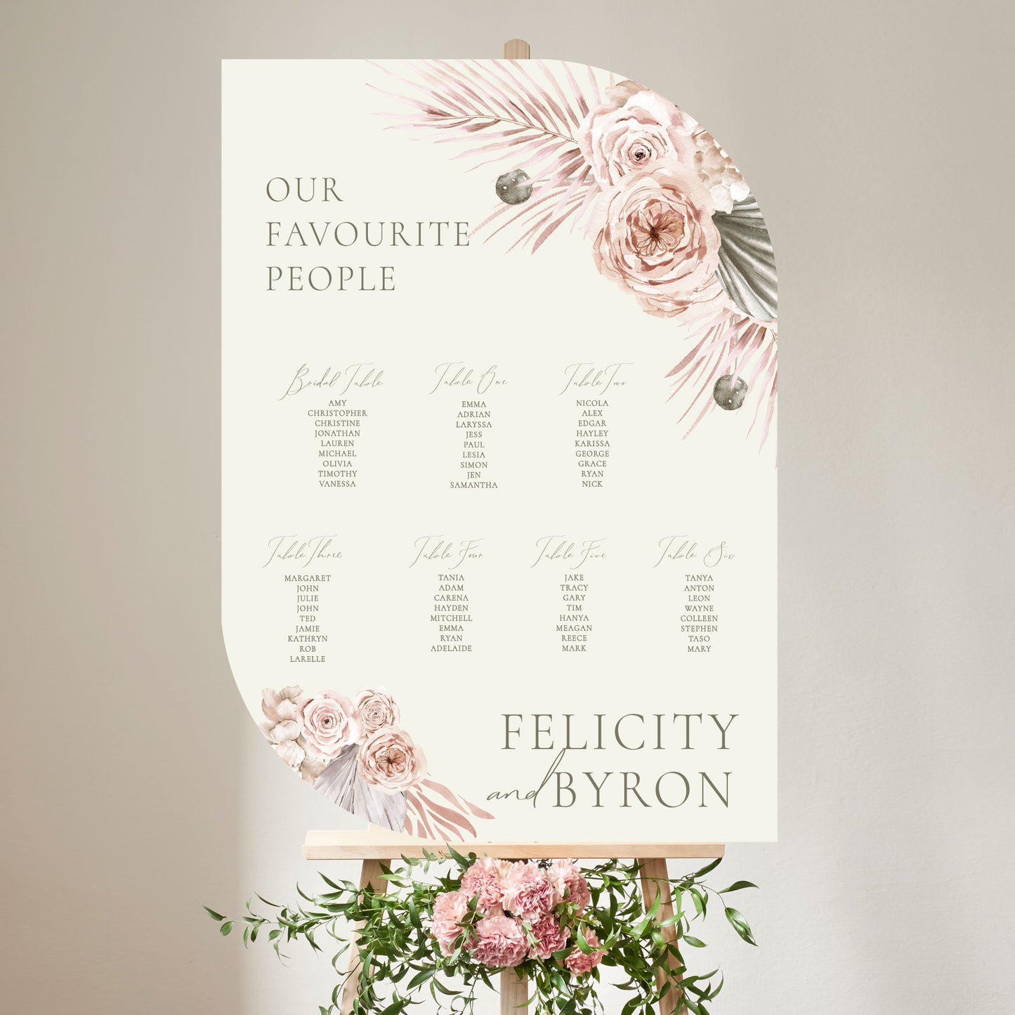 Felicity Boho Wedding Seating Chart Sign Board