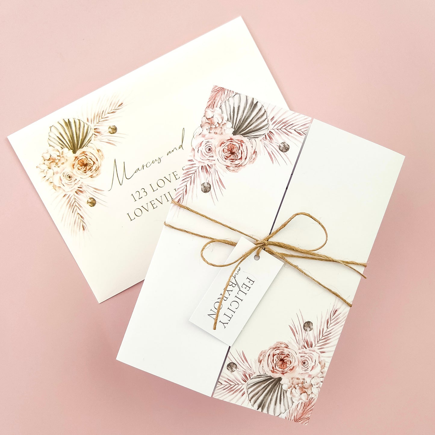 Boho Gatefold All in one Wedding Invitation