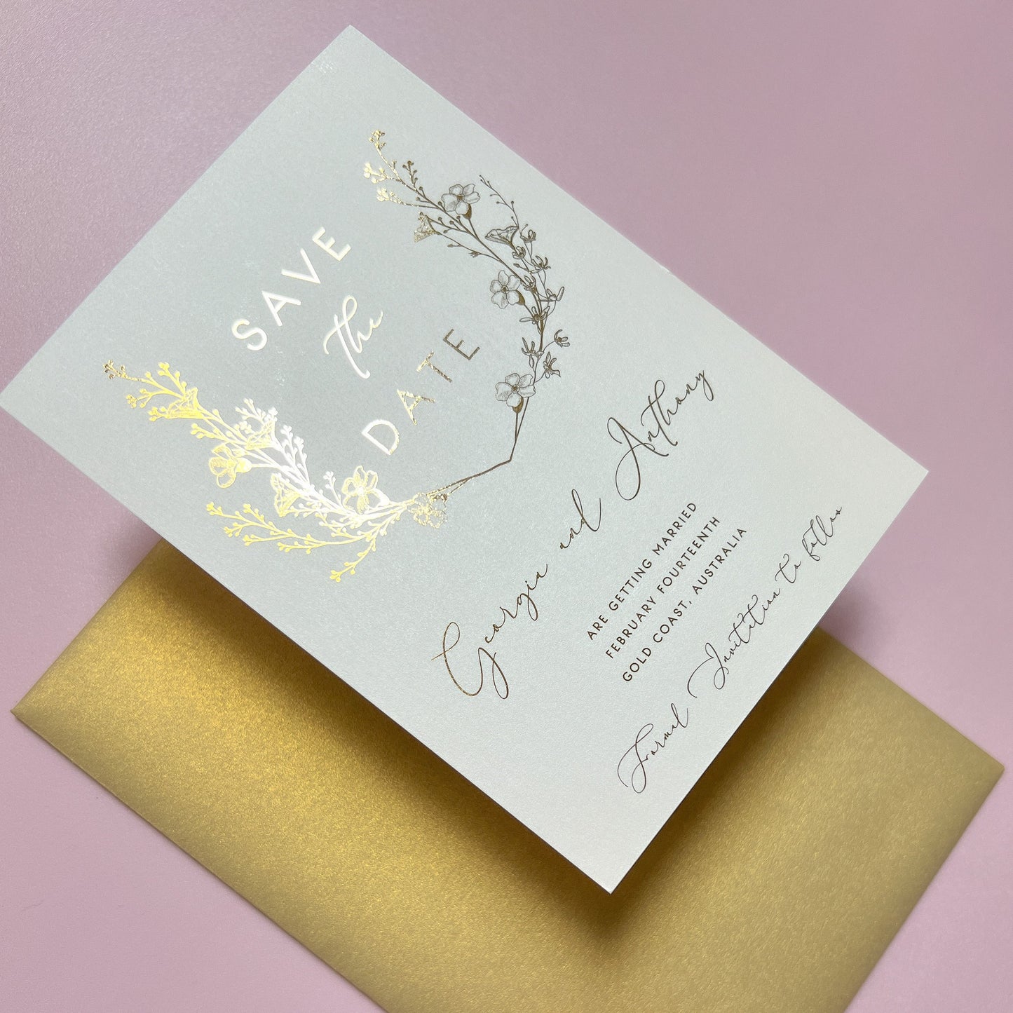 Gold Foil Save the Date