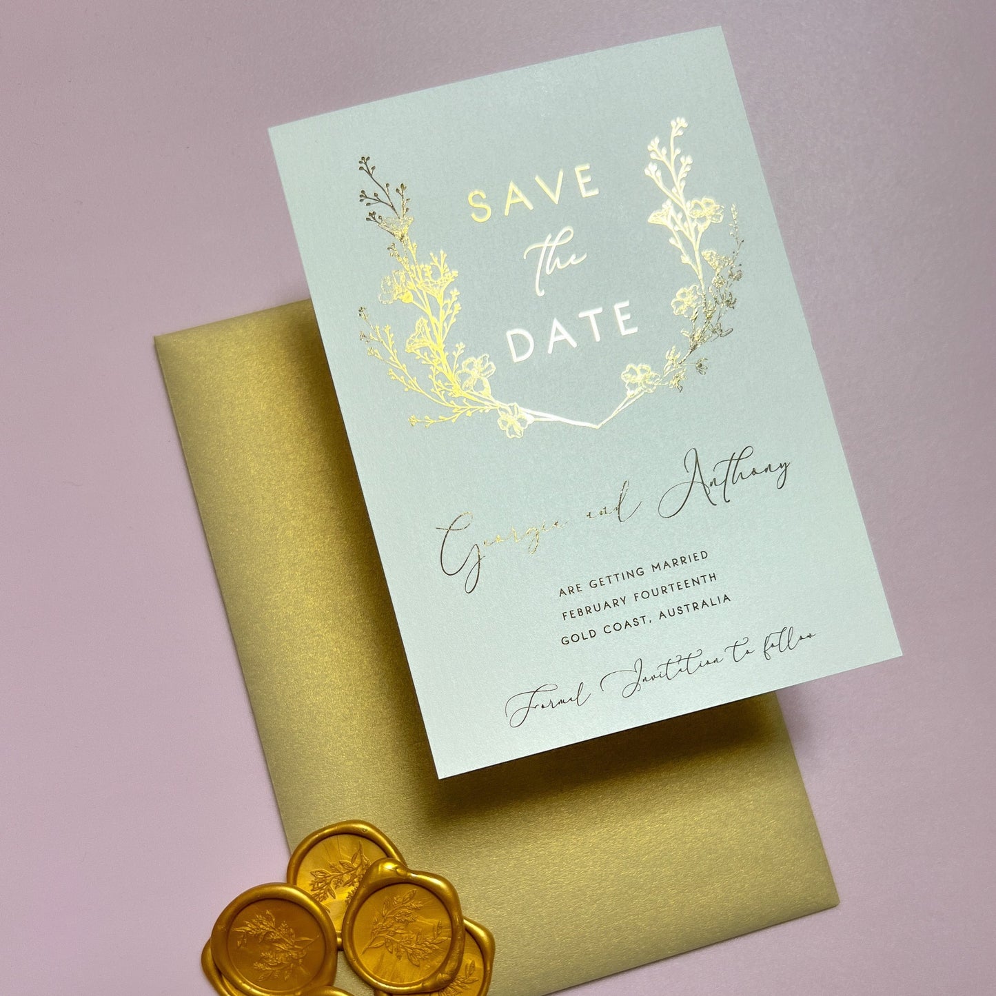Gold Foil Save the Date