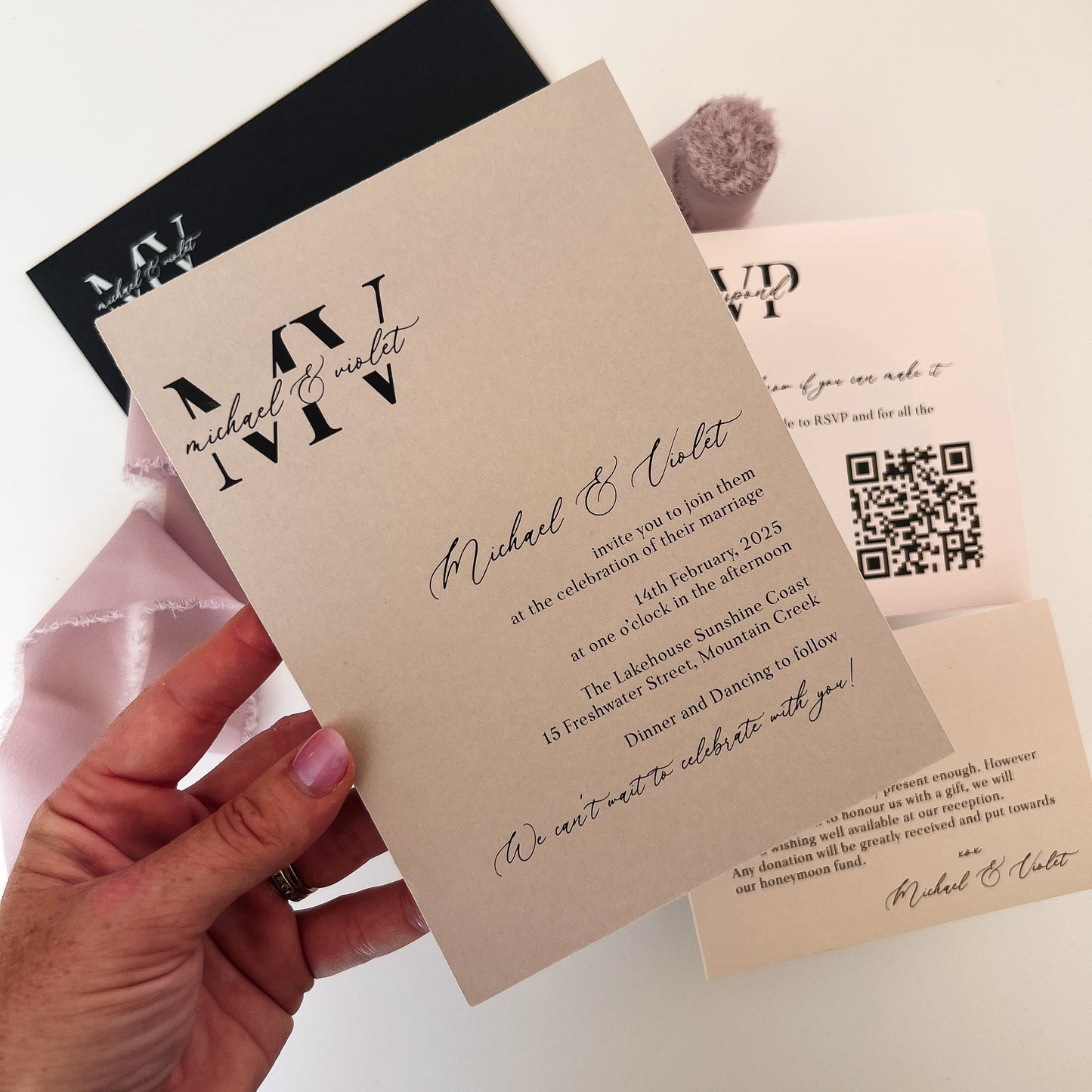 Violet Layered Invitation Set