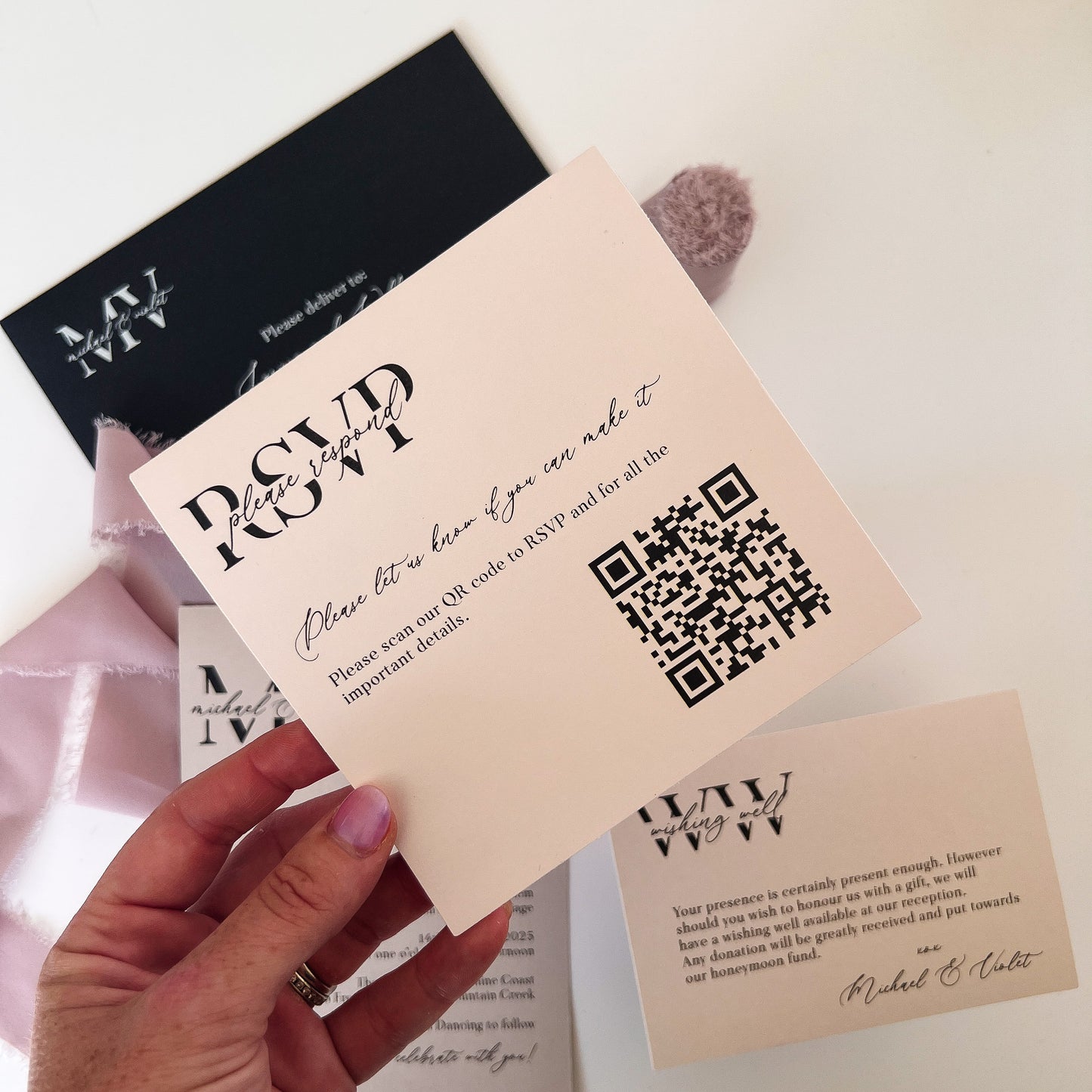 Violet Layered Invitation Set