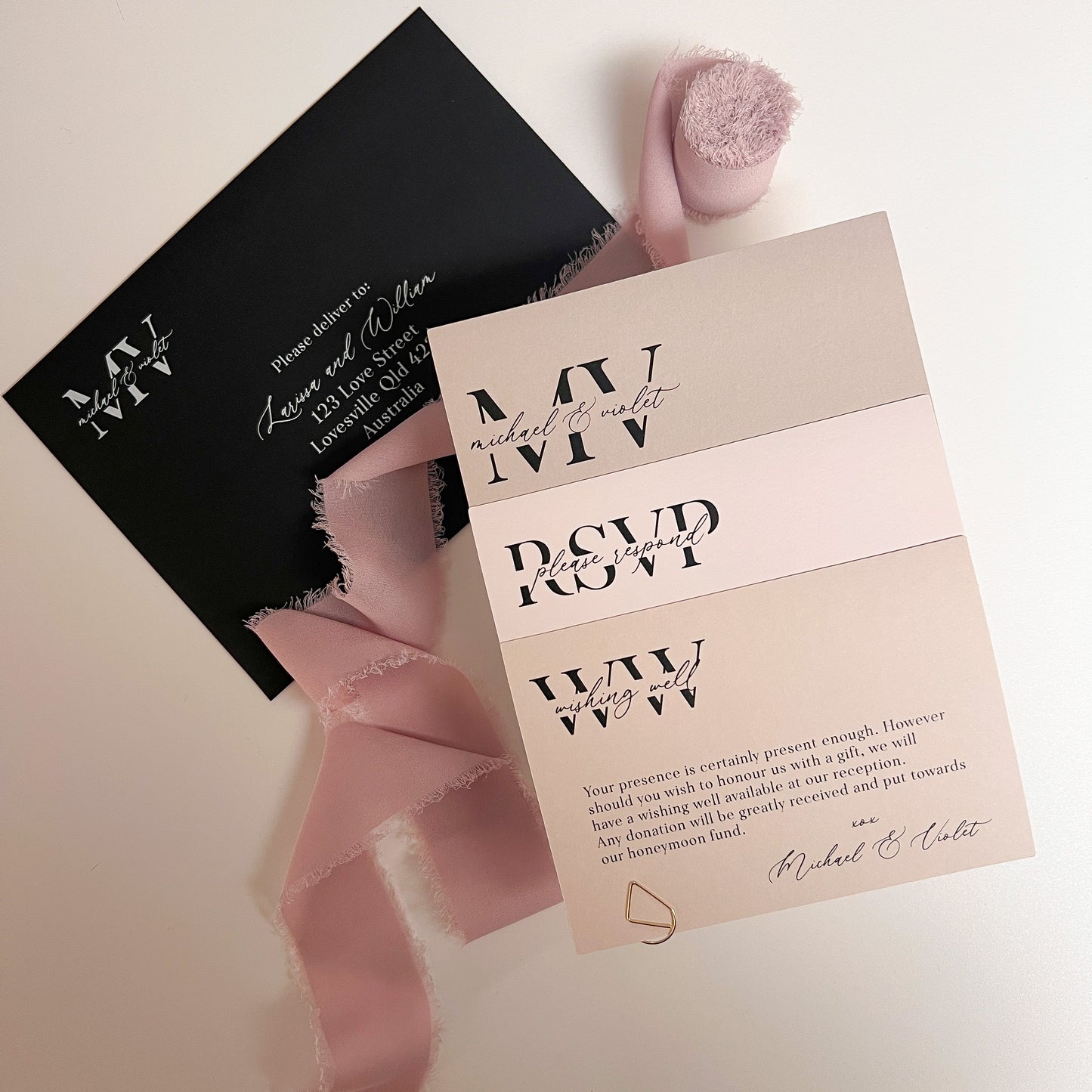 Violet Layered Invitation Set