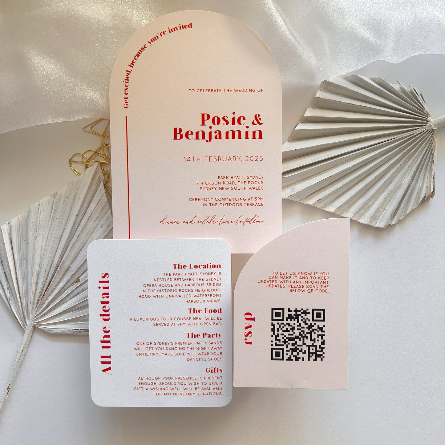 Posie Arch Shape Layered Invitation Set