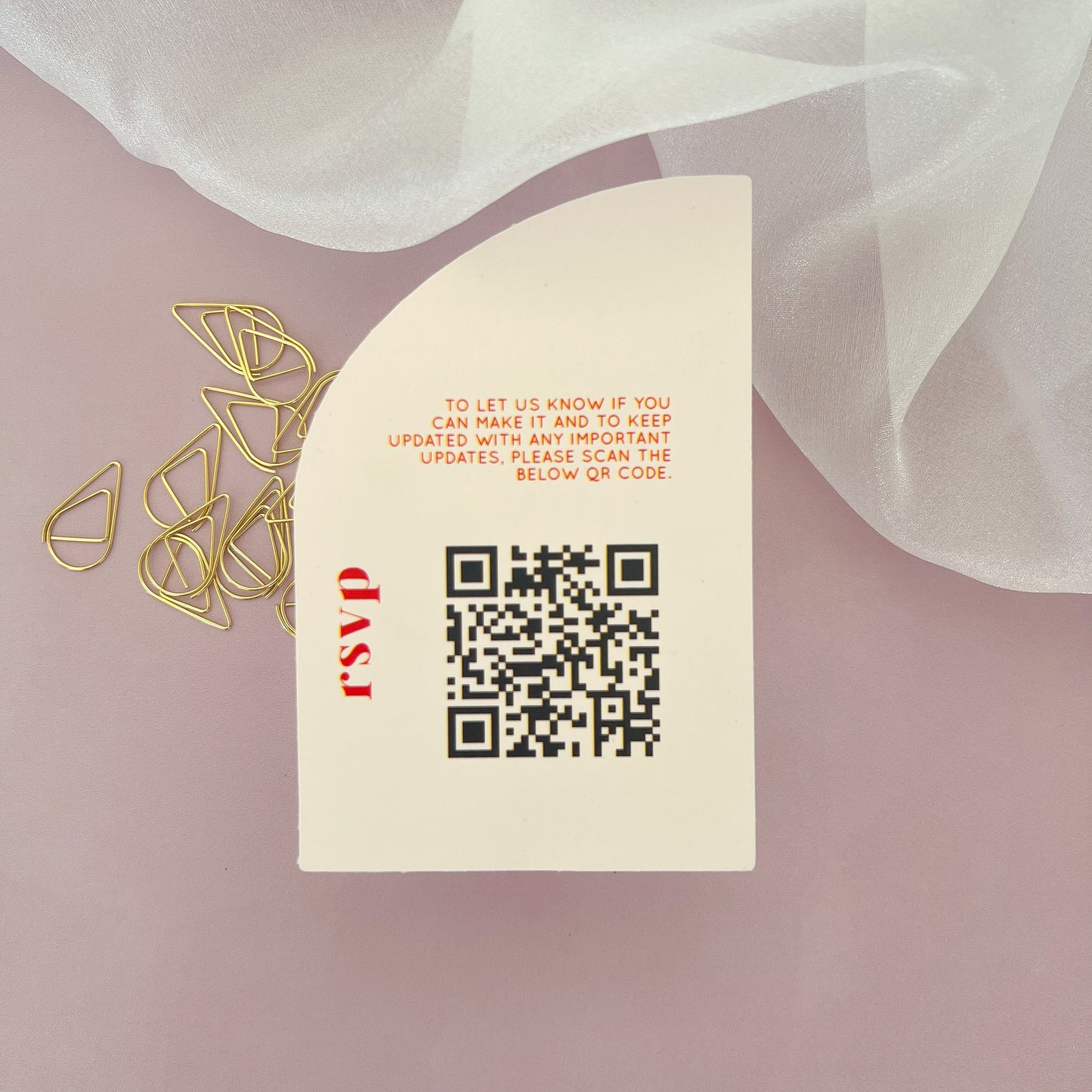 Nude Pink Arch Layered Modern Wedding Invitation Set