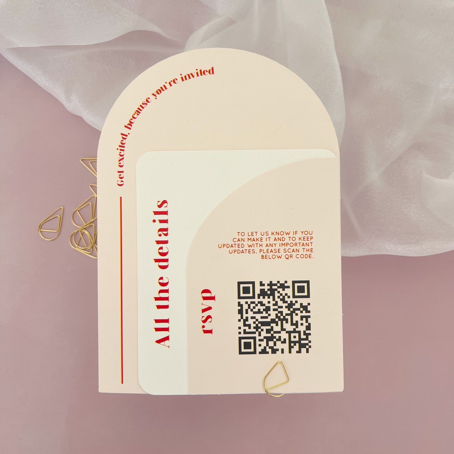 Posie Arch Shape Layered Invitation Set