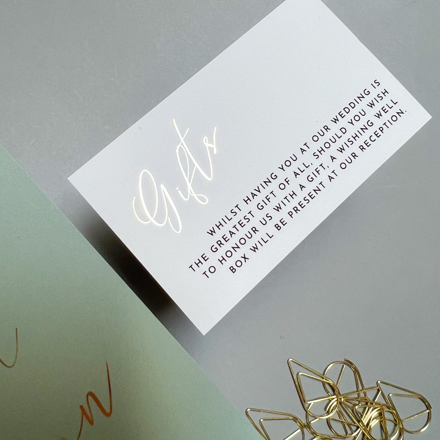 "Rochelle" Sage Green and Gold Foil Wedding Invitation Suite - Glitzy Prints