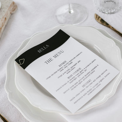 Cherished Menu  / Wedding or event Place Cards and Menus