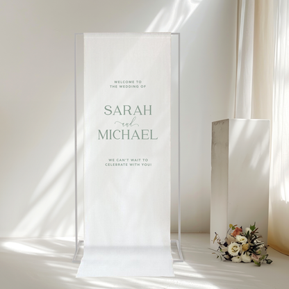 Allure Fabric Wedding Welcome Sign