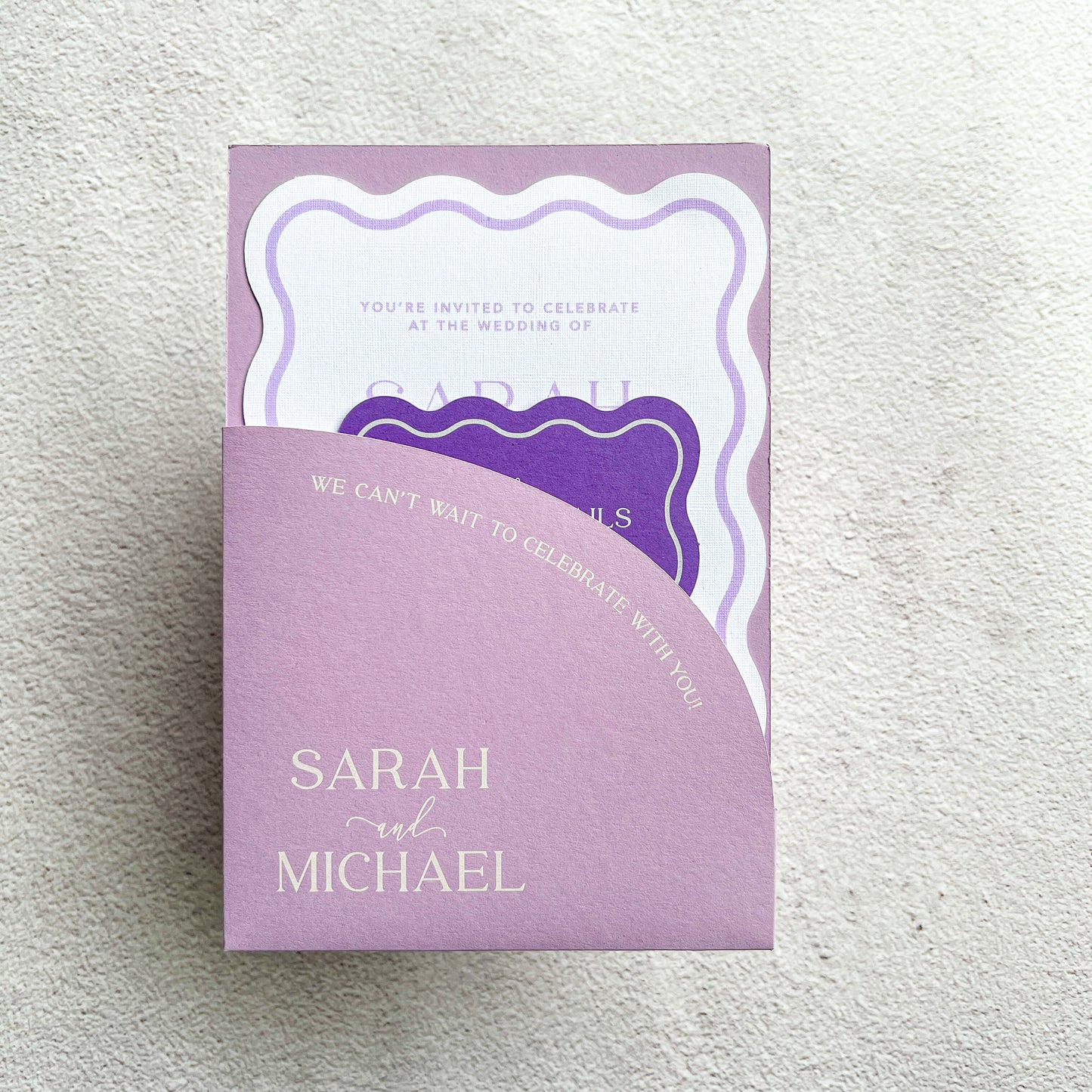 Allure Wave Pocket Arch Invitation Lavender Purple