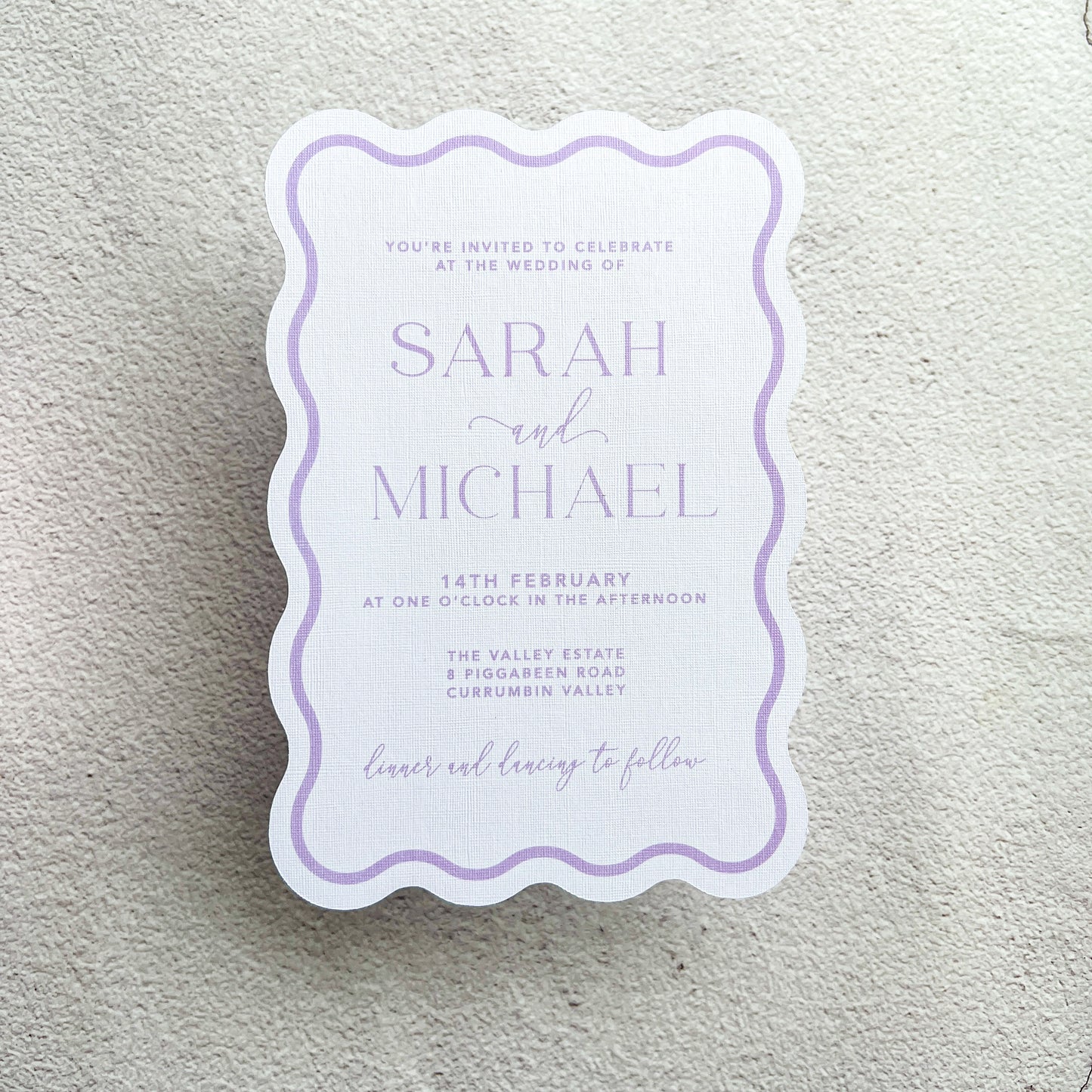 Allure Wave Pocket Arch Invitation Lavender Purple