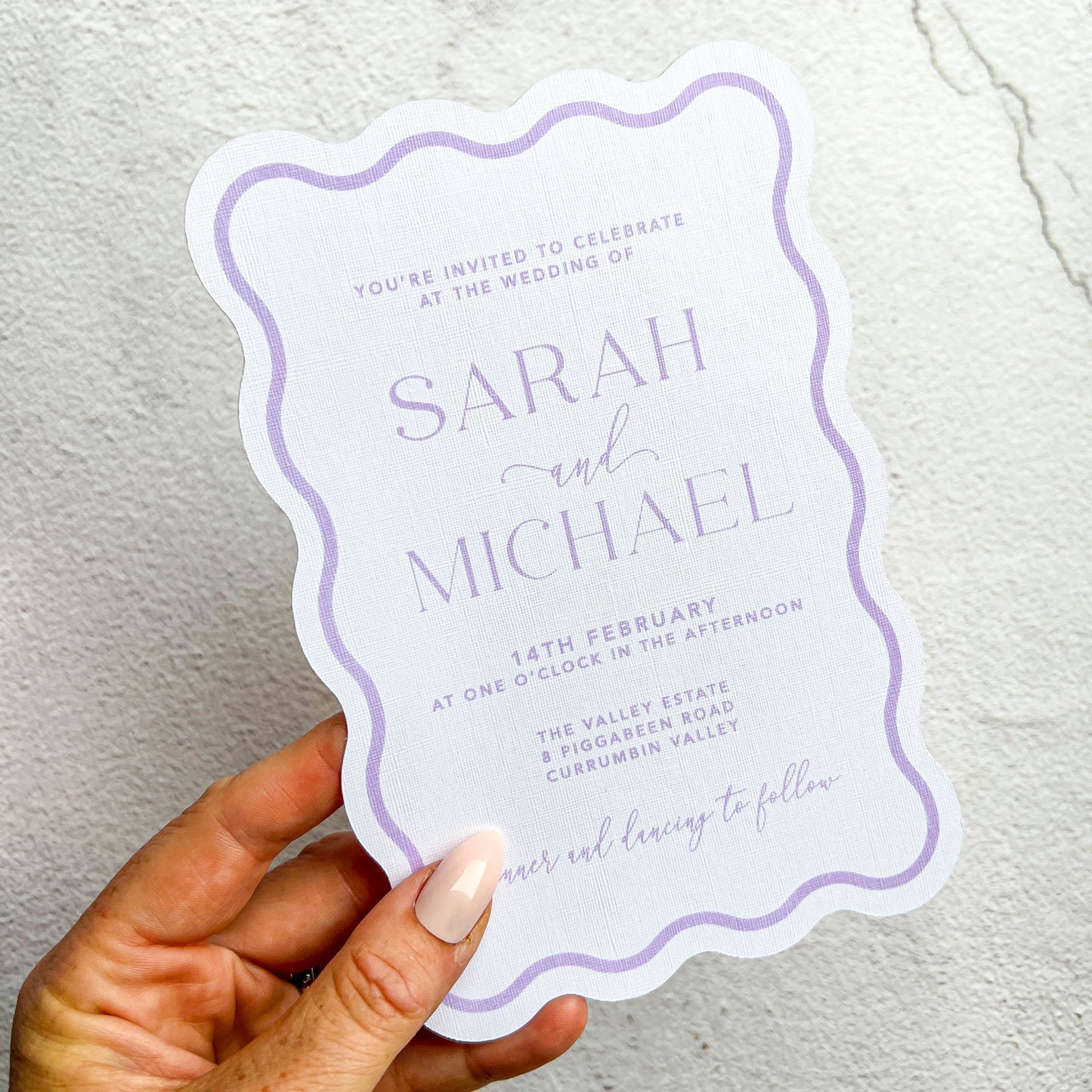 Allure Wave Pocket Arch Invitation Lavender Purple