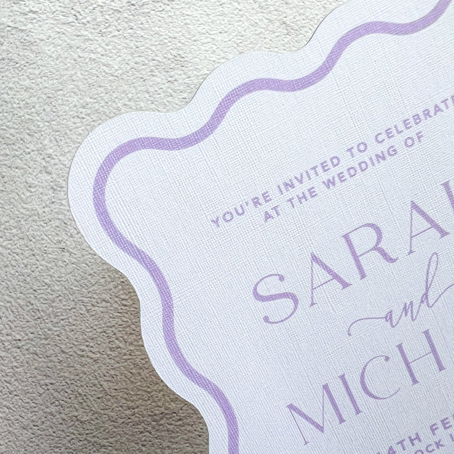 Allure Wave Pocket Arch Invitation Lavender Purple