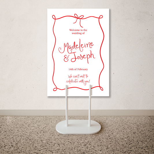 Amour Wedding Welcome Sign Pink or White