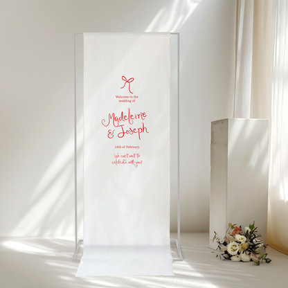 Amour Fabric Wedding Welcome Sign
