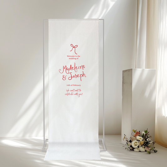 Amour Fabric Wedding Welcome Sign