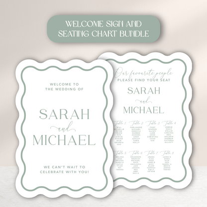 Allure Wedding Welcome Sign and Seating Chart Package