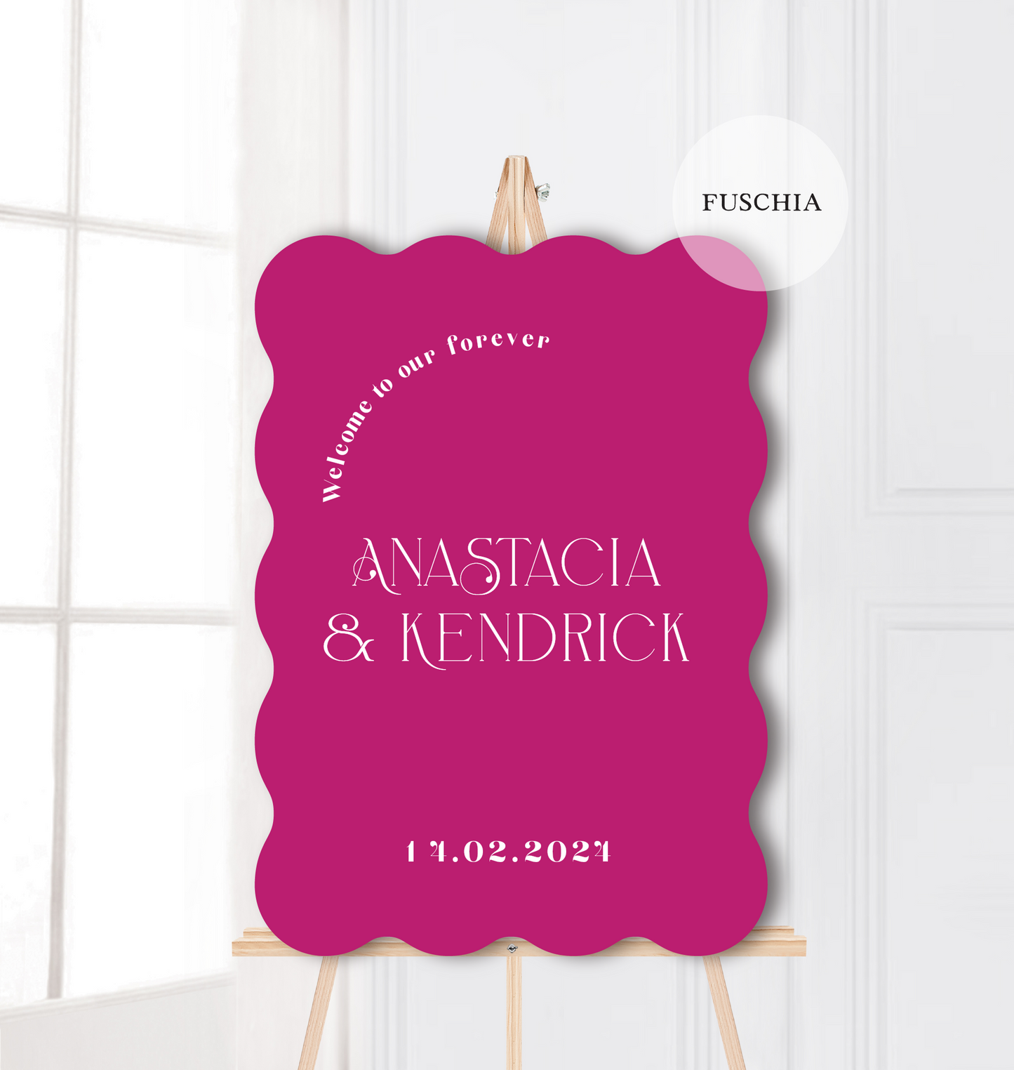 Printed Wavey Wave Arch Wedding Welcome Sign Seating Chart Bundle