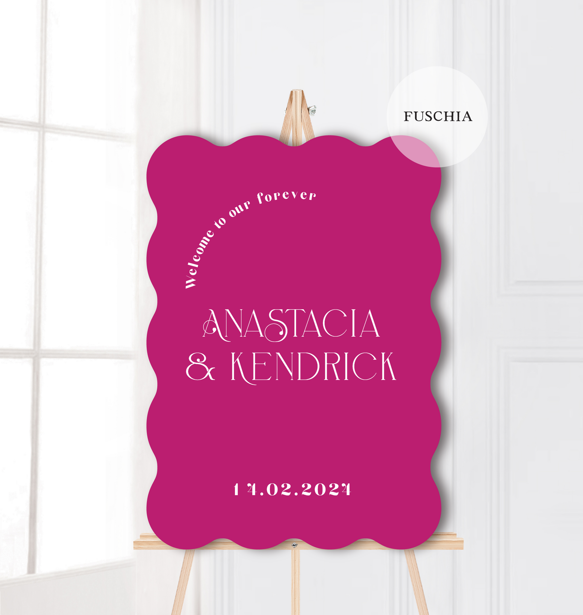 Printed Wavey Wave Arch Wedding Welcome Sign Seating Chart Bundle