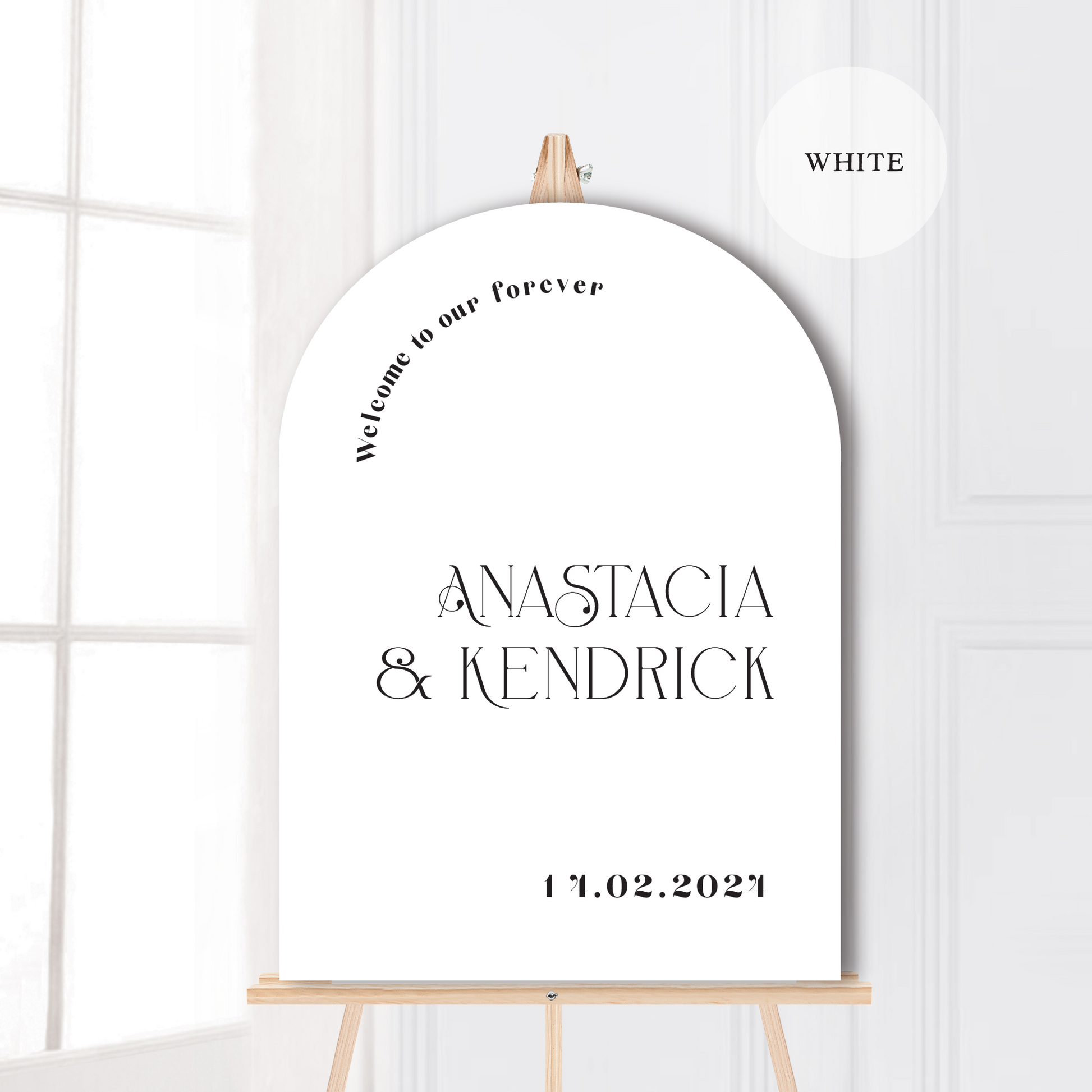 Printed Wavey Wave Arch Wedding Welcome Sign Seating Chart Bundle