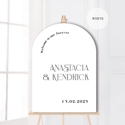 Printed Wavey Wave Arch Wedding Welcome Sign Seating Chart Bundle