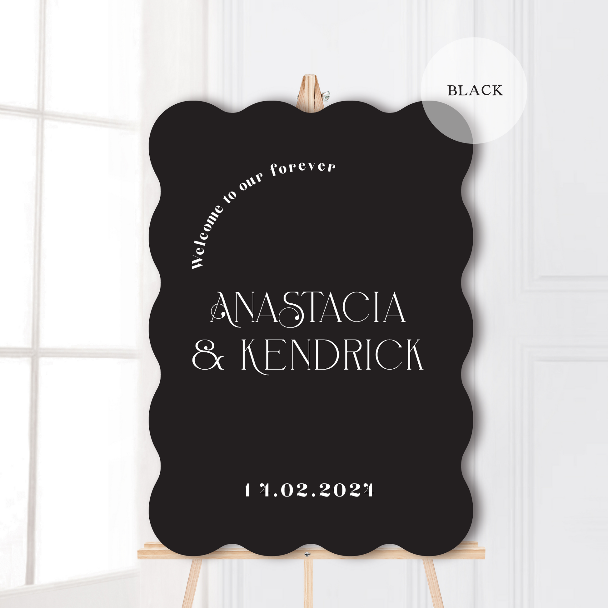 Printed Wavey Wave Arch Wedding Welcome Sign Seating Chart Bundle
