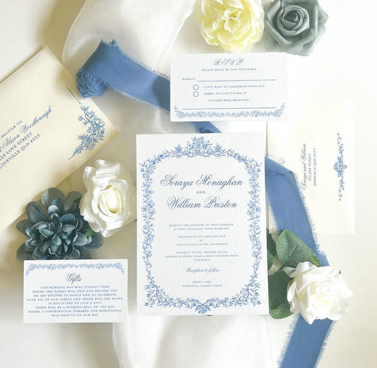 EnchantedGardenblueandwhiteflowerweddinginvitation1