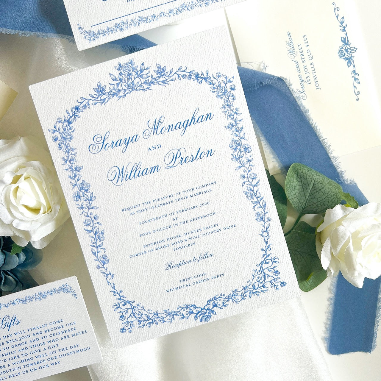 EnchantedGardenblueandwhiteflowerweddinginvitation2