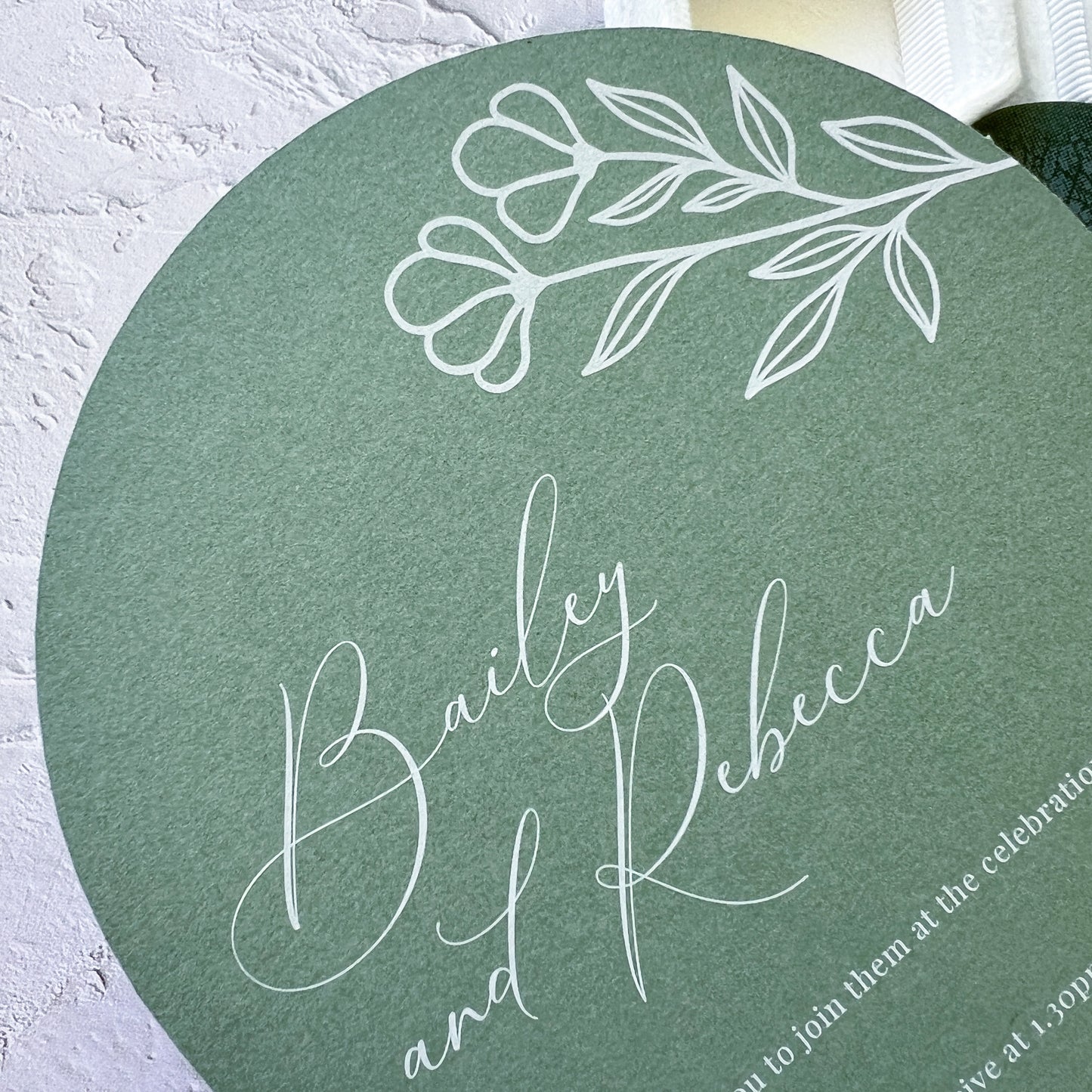 Botanical Invitation Set Sage Green - Arch Invite and Details / RSVP Card