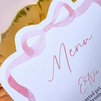 Pink Bow Shape Menu