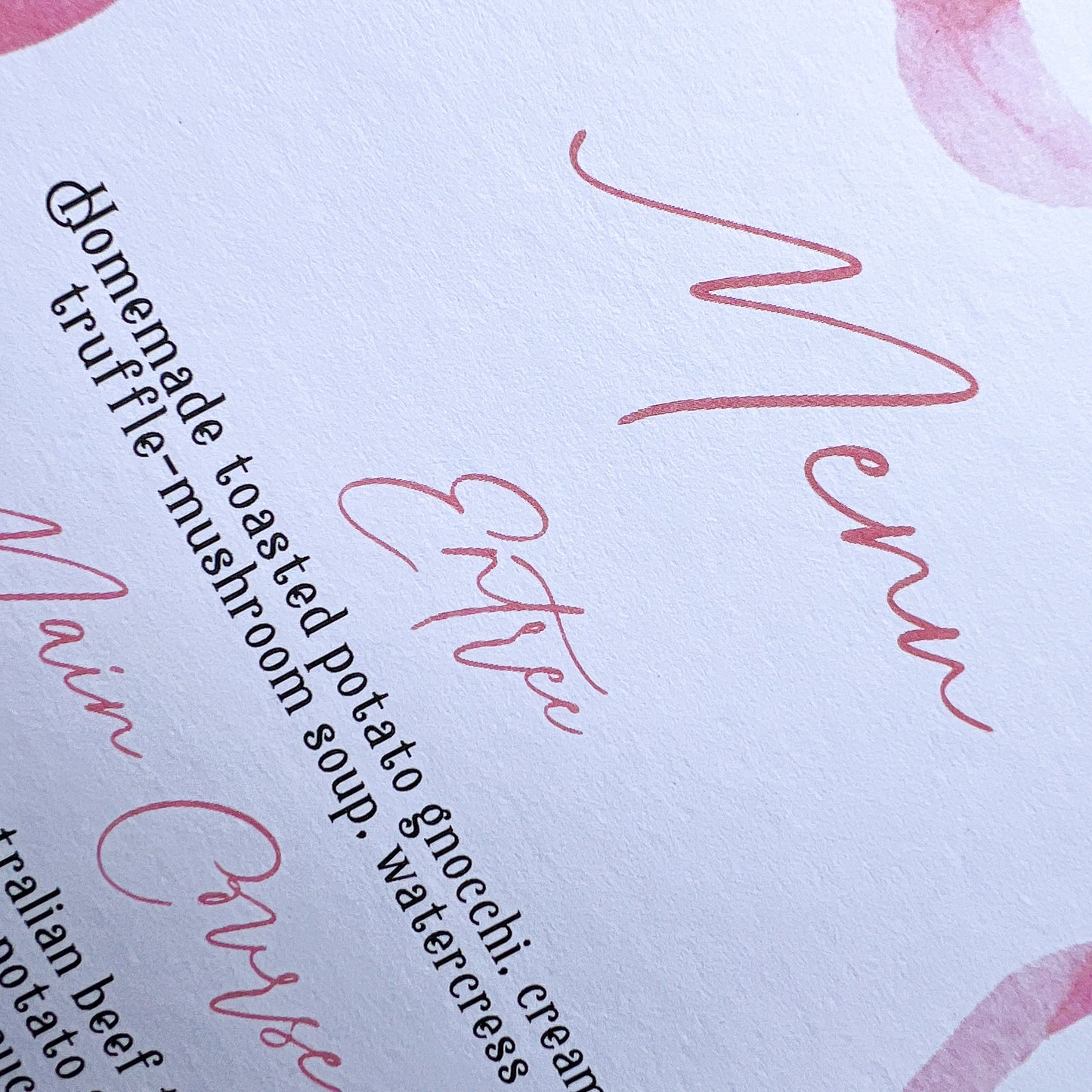 Pink Bow Shape Menu